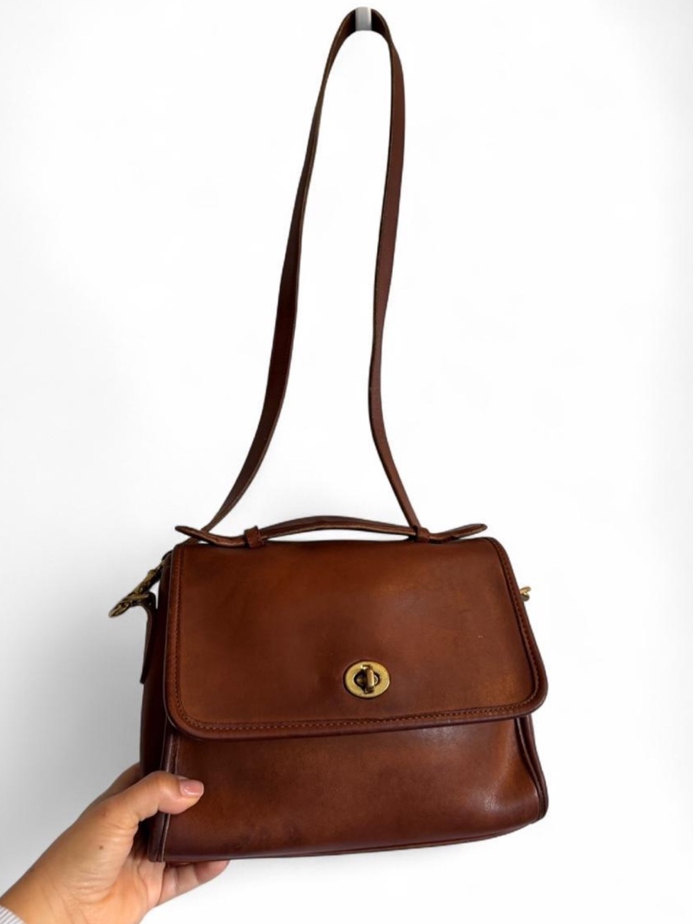 Coach 9870 Vintage Brown Leather Crossbody